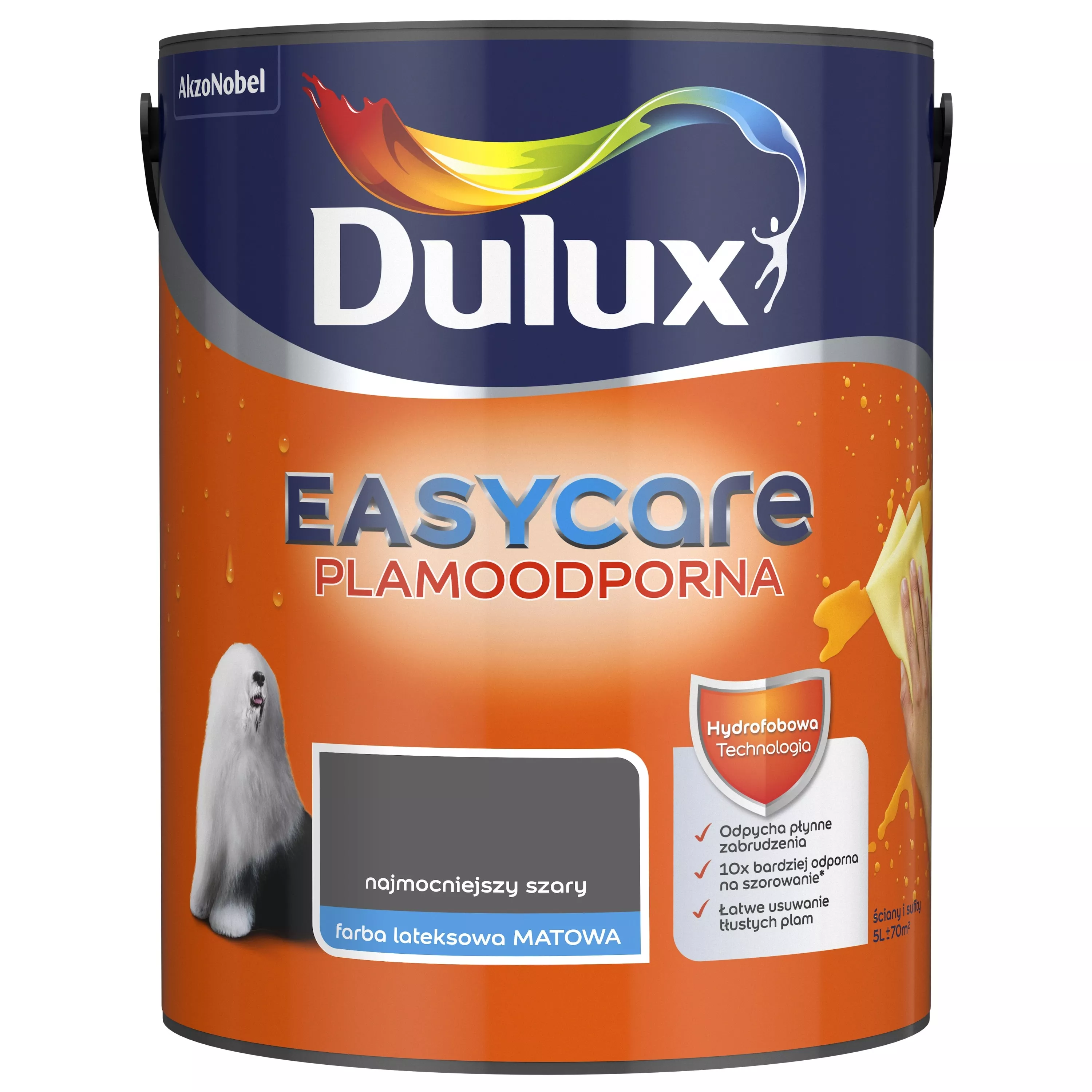 Farba Dulux EasyCare Plamoodporna 5 l najmocniejszy szary