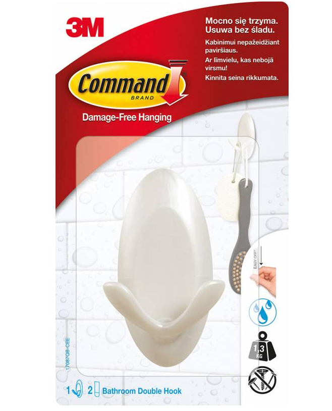 Command podwójny hak łazienkowy duży 