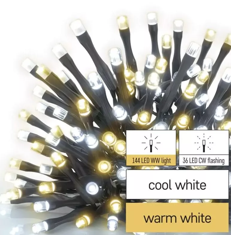 Lampki choinkowe LED 18 m barwa ciepła-zimna