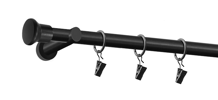 Karnisz pojedynczy 16 mm Lima 200 cm czarny