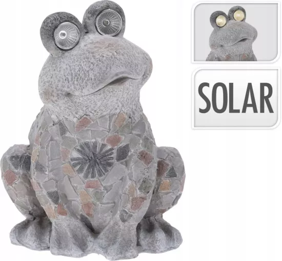 Lampka ogrodowa żaba 25 x 36 x 25 cm z oczami solarnymi