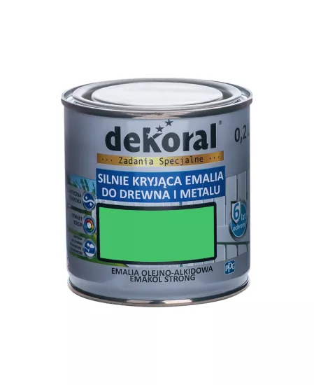 Emalia olejno-alkidowa Emakol Strong Dekoral 0,2 l zielono-żółta