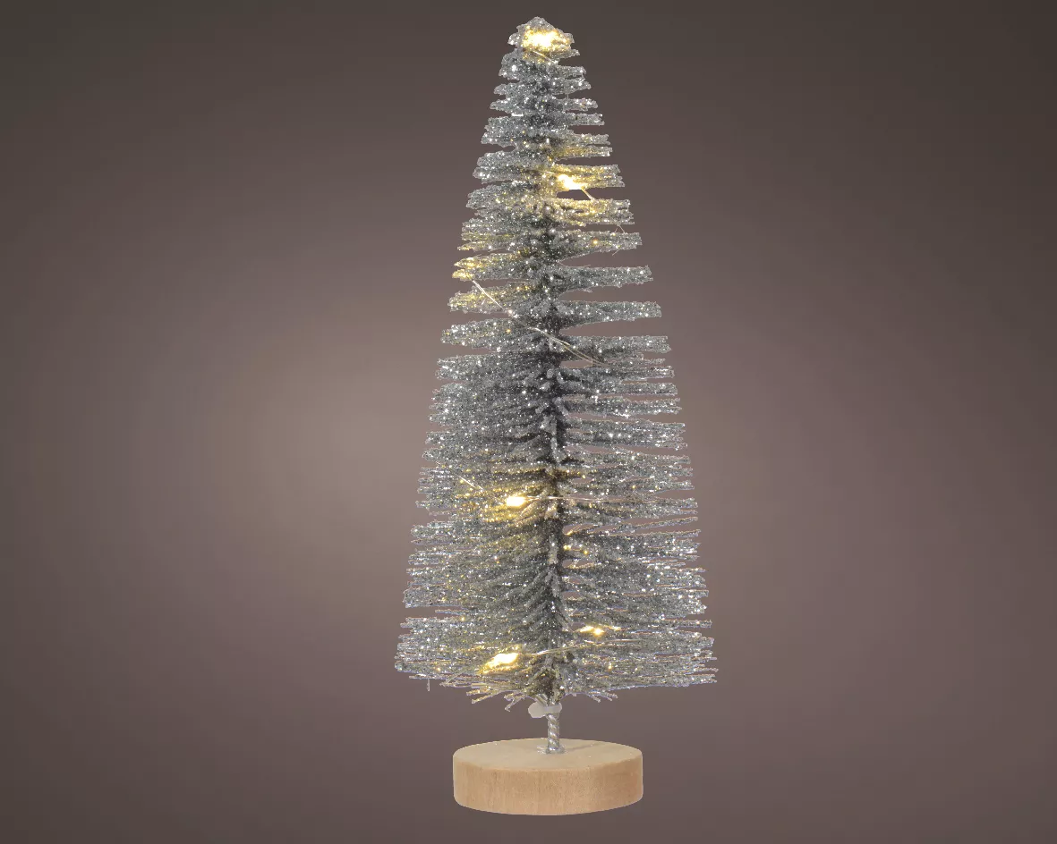 Choinka, drzewko micro LED 20 cm srebrna