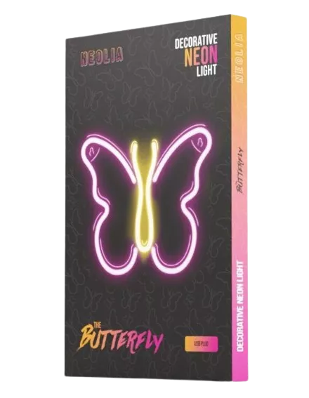 Neon Led motyl różowy Plastrol