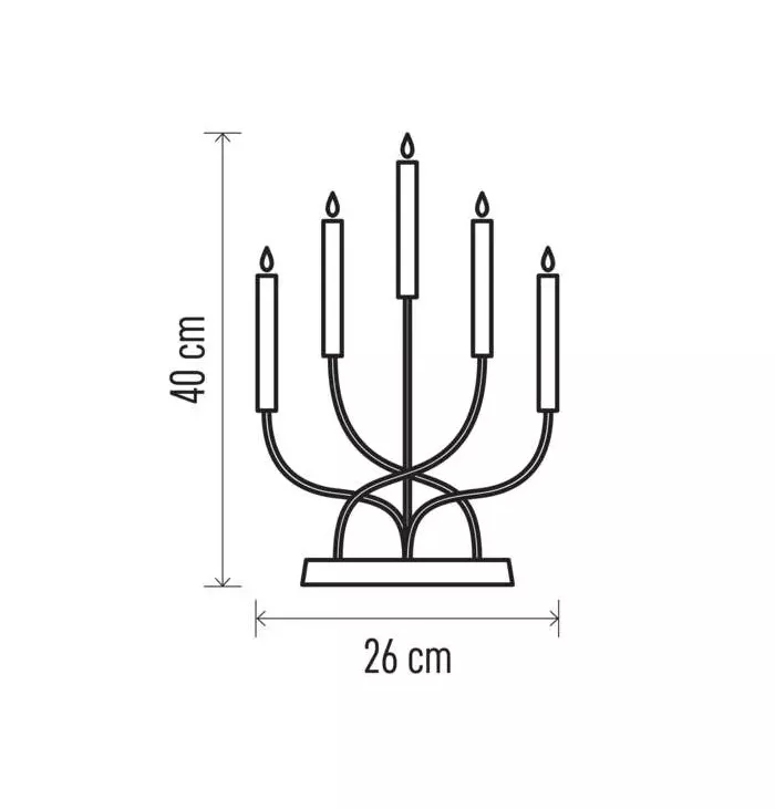 Dekoracja świecznik 5 LED 40cm z timerem