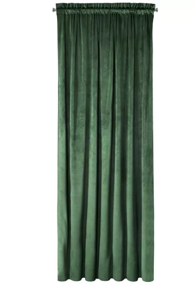 Zasłona Melanie na taśmie 140x270 cm ciemno zielony Eurofirany