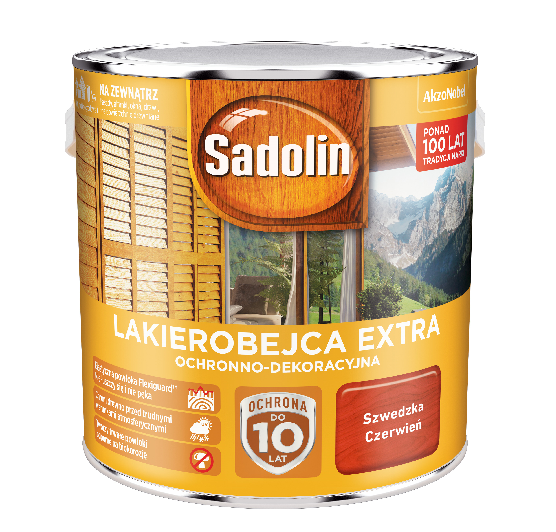 Lakierobejca Sadolin Extra 2,5 l szwedzka czerwień