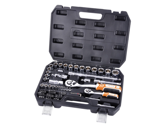 Klucze nasadowe 1/4" +1/2" kpl 72 szt w walizce VR-0571