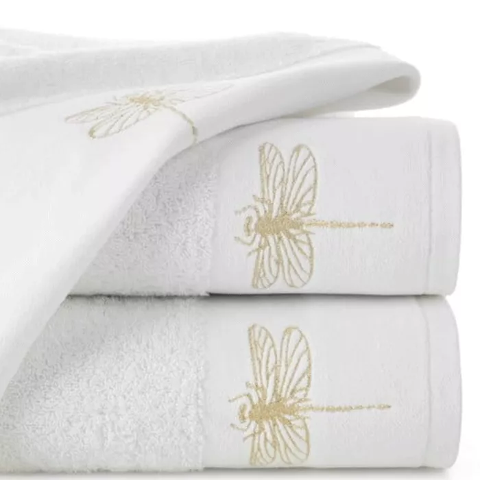 Ręcznik bawełniany biały z haftem 70x140 cm