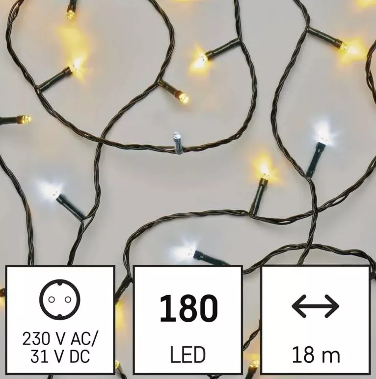 Lampki choinkowe LED 18 m barwa ciepła-zimna