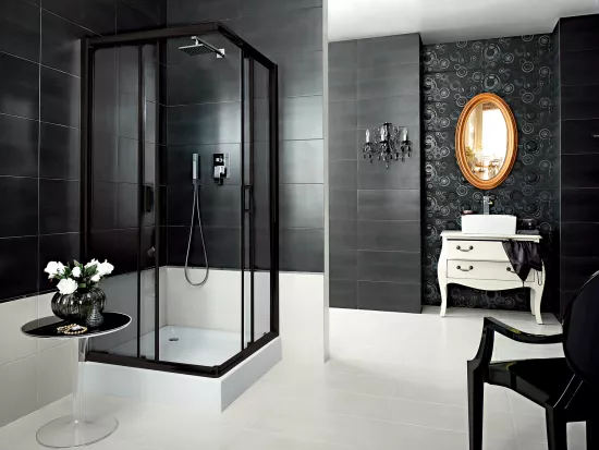 Kabina prysznicowa kwadratowa 80 cm Nero z brodzikiem