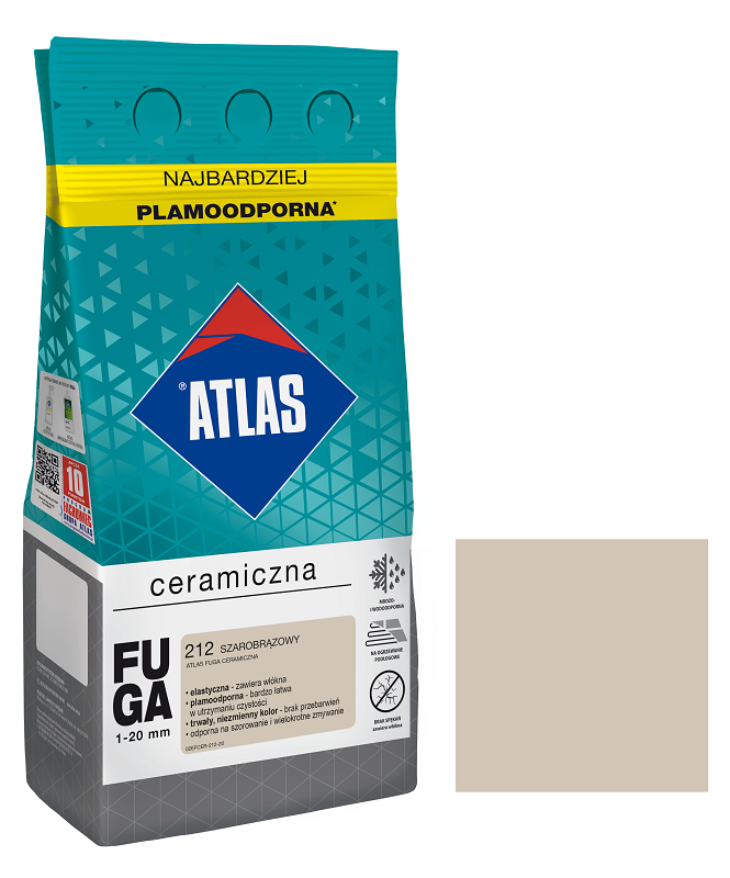 Atlas fuga ceramiczna kolor szarobroząwy 5 kg