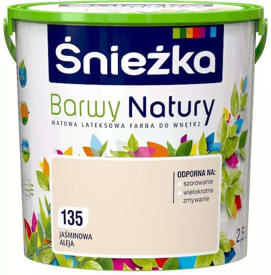 Farba lateksowa Śnieżka Barwy Natury 2,5 l jaśminowa aleja