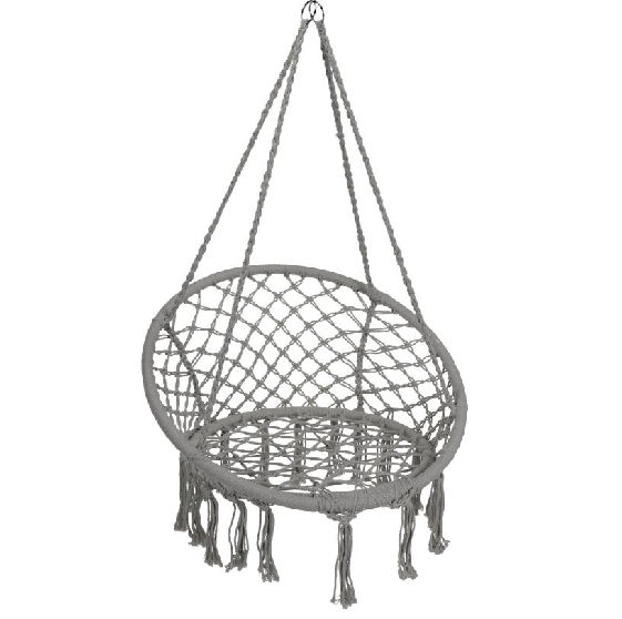 Fotel wiszący bocianie gniazdo 80 cm szary