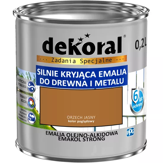 Emalia olejno-alkidowa Emakol Strong Dekoral 0,2 l orzech jasny