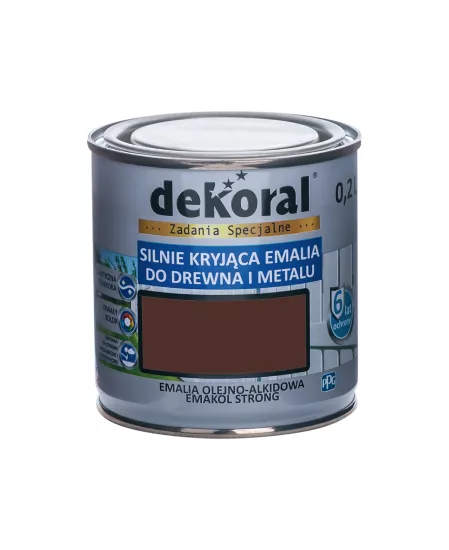 Emalia olejno-alkidowa Emakol Strong Dekoral 0,2 l czarny mat