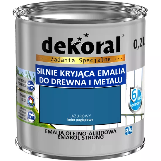 Emalia olejno-alkidowa Emakol Strong Dekoral 0,2 l lazurowy