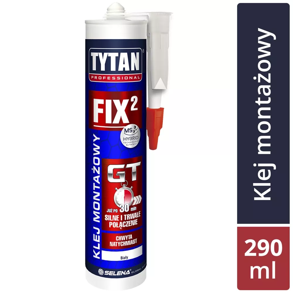 Klej montażowy szybki FIX2 Tytan 290 ml biały