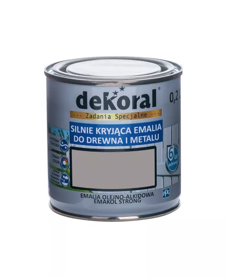 Emalia olejno-alkidowa Emakol Strong Dekoral 0,2 l szary jasny mat