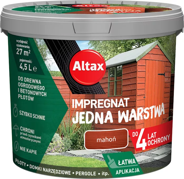 Impregnat do drewna Jedna Warstwa 4,5 l mahoń Altax