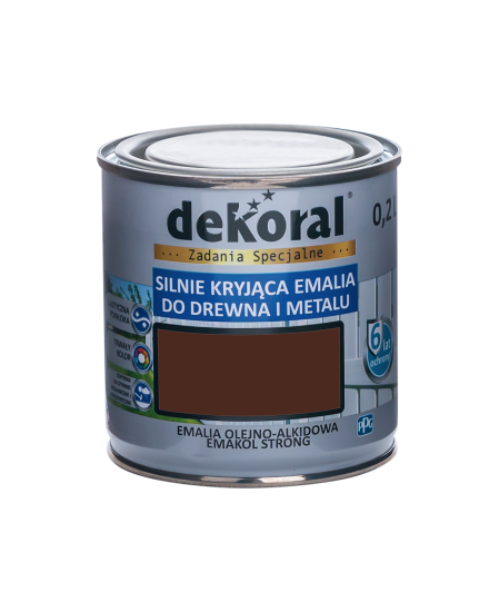 Emalia olejno-alkidowa Emakol Strong Dekoral 0,2 l brąz ciemny