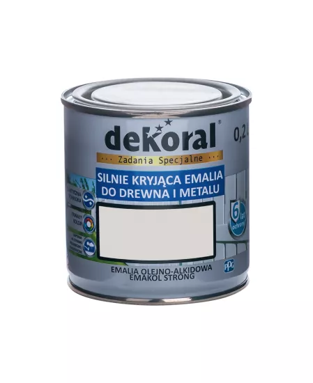 Emalia olejno-alkidowa Emakol Strong Dekoral 0,2 l popielaty