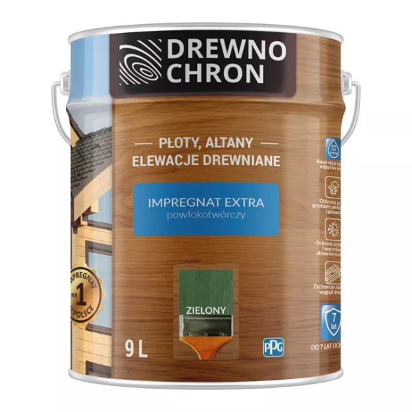 Impregnat do drewna Drewnochron  9 l zielony