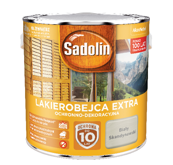 Lakierobejca Sadolin Extra 2,5 l biały skandynawski