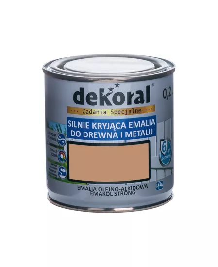 Emalia olejno-alkidowa Emakol Strong Dekoral 0,2 l kawowy jasny