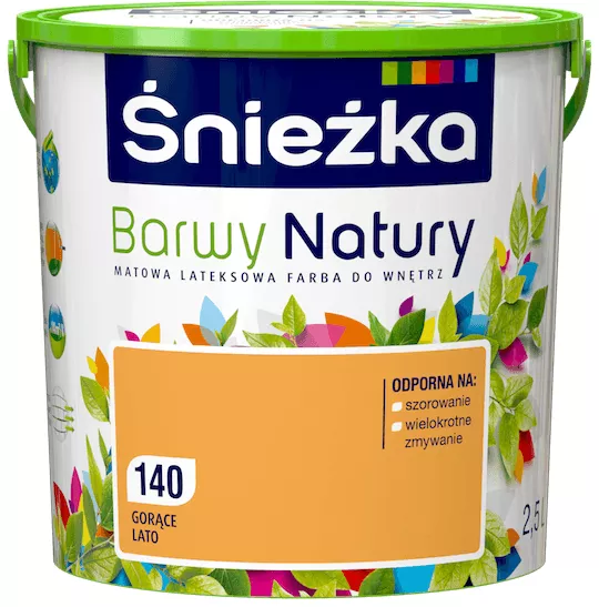 Farba lateksowa Śnieżka Barwy Natury 2,5 l gorące lato