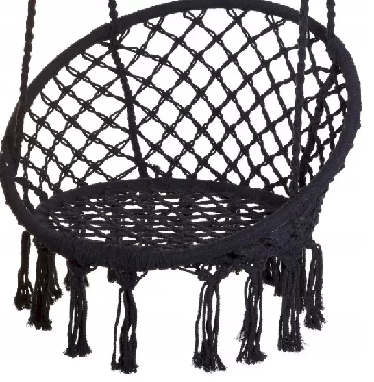 Fotel wiszący bocianie gniazdo 80 cm czarny
