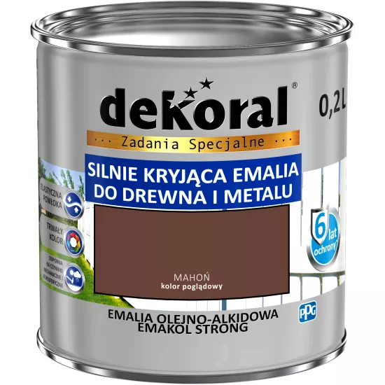 Emalia olejno-alkidowa Emakol Strong Dekoral 0,2 l mahoń