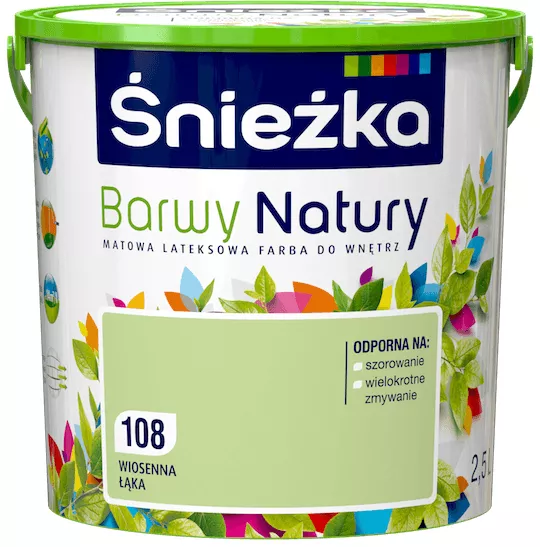 Farba lateksowa Śnieżka Barwy Natury 2,5 l wiosenna łąka