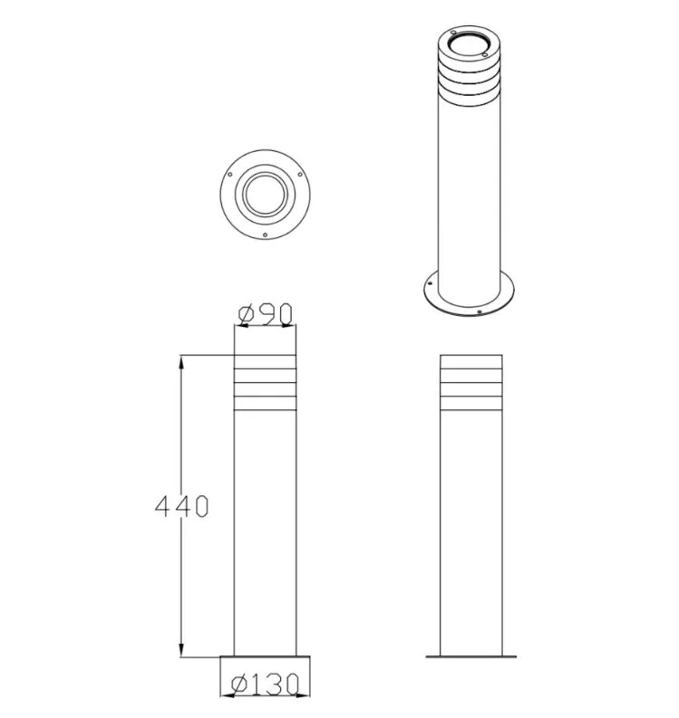 Lampa ogrodowa stojąca czarna Rino 44 cm 1xE27 