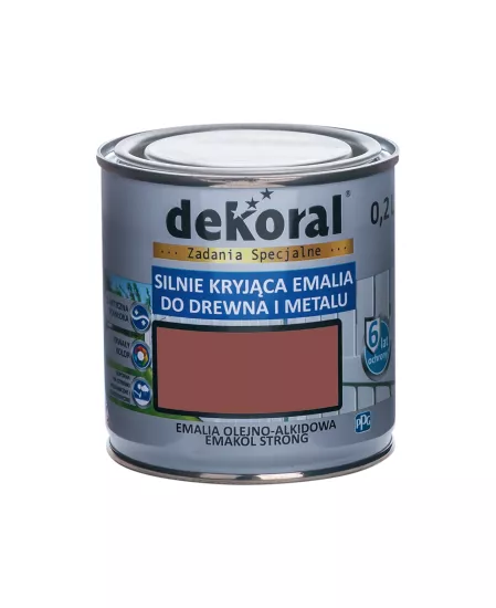 Emalia olejno-alkidowa Emakol Strong Dekoral 0,2 l mahoń mat