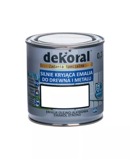 Emalia olejno-alkidowa Emakol Strong Dekoral 0,2 l biały