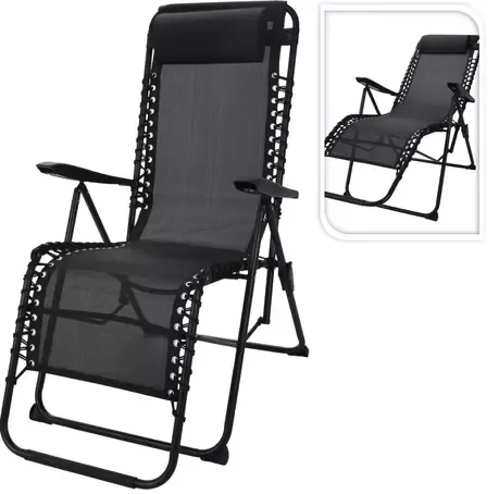 Krzesło kempingowe regulowane czarne